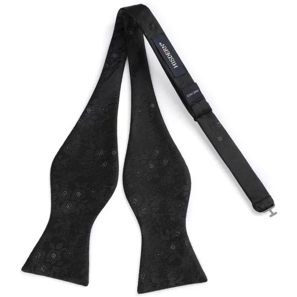 HISDERN Bow Ties for Men Floral Bowties Mens Self Tie Bow Tie Handkerchief Jacquard Woven Bowtie Pocket Square Set