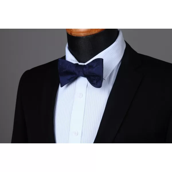 HISDERN Bow Ties for Men Floral Bowties Mens Self Tie Bow Tie Handkerchief Jacquard Woven Bowtie Pocket Square Set