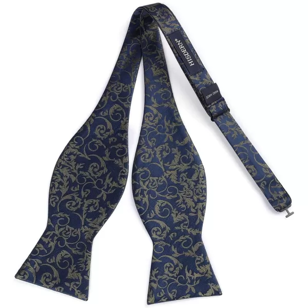 HISDERN Bow Ties for Men Floral Bowties Mens Self Tie Bow Tie Handkerchief Jacquard Woven Bowtie Pocket Square Set