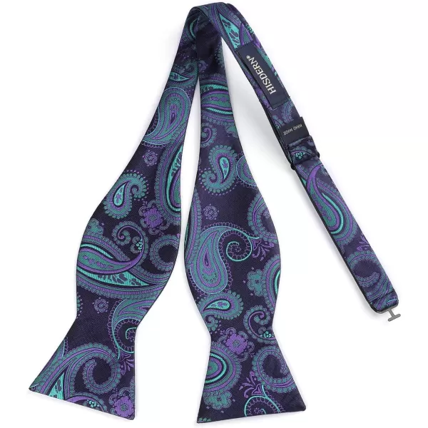 HISDERN Bow Ties for Men Floral Bowties Mens Self Tie Bow Tie Handkerchief Jacquard Woven Bowtie Pocket Square Set