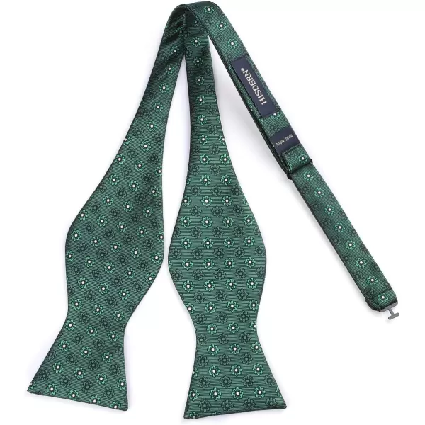 HISDERN Bow Ties for Men Floral Bowties Mens Self Tie Bow Tie Handkerchief Jacquard Woven Bowtie Pocket Square Set