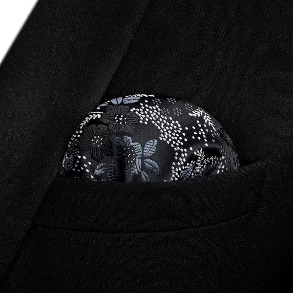 HISDERN Bow Ties for Men Floral Bowties Mens Self Tie Bow Tie Handkerchief Jacquard Woven Bowtie Pocket Square Set