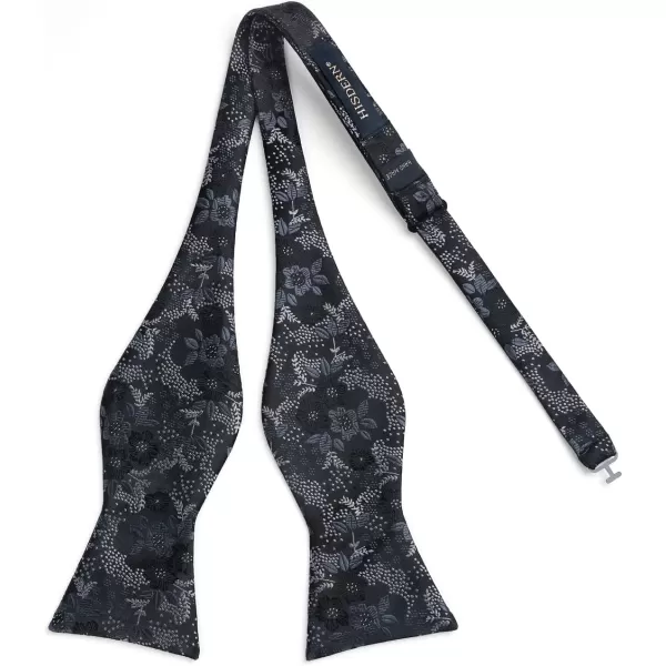 HISDERN Bow Ties for Men Floral Bowties Mens Self Tie Bow Tie Handkerchief Jacquard Woven Bowtie Pocket Square Set