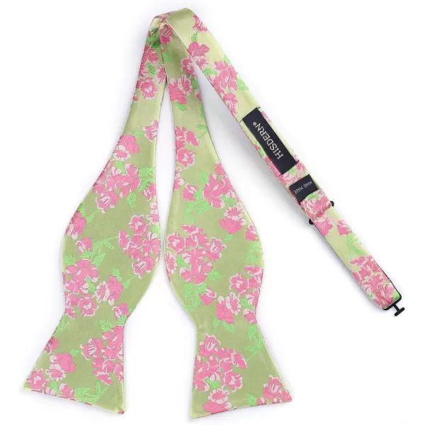 HISDERN Bow Ties for Men Floral Bowties Mens Self Tie Bow Tie Handkerchief Jacquard Woven Bowtie Pocket Square Set