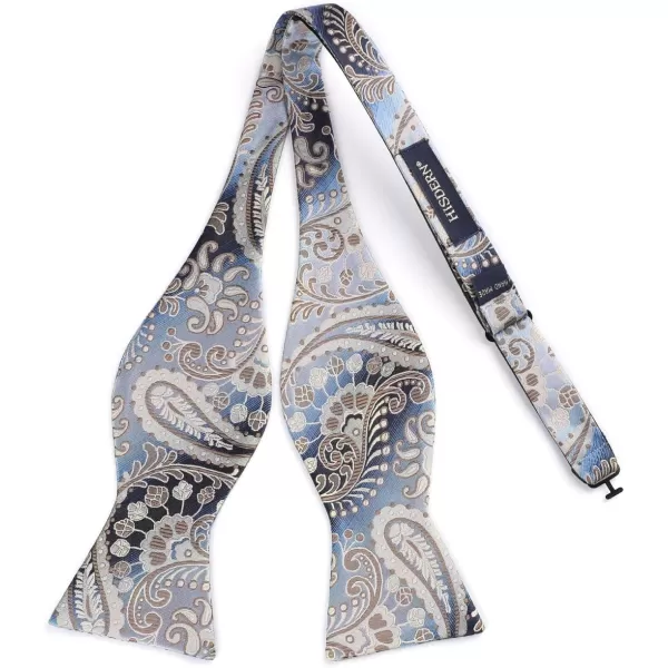 HISDERN Bow Ties for Men Paisley Bowties Mens Self Tie Bow Tie and Pocket Square Set Formal Tuxedo Wedding Bowtie
