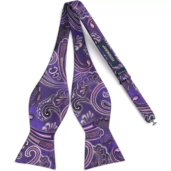 HISDERN Bow Ties for Men Paisley Bowties Mens Self Tie Bow Tie and Pocket Square Set Formal Tuxedo Wedding Bowtie