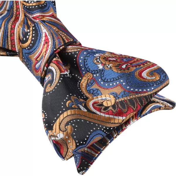HISDERN Bow Ties for Men Paisley Bowties Mens Self Tie Bow Tie and Pocket Square Set Formal Tuxedo Wedding Bowtie
