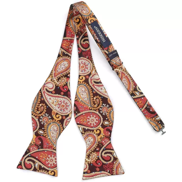 HISDERN Bow Ties for Men Paisley Bowties Mens Self Tie Bow Tie and Pocket Square Set Formal Tuxedo Wedding Bowtie