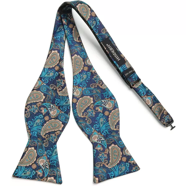 HISDERN Bow Ties for Men Paisley Bowties Mens Self Tie Bow Tie and Pocket Square Set Formal Tuxedo Wedding Bowtie
