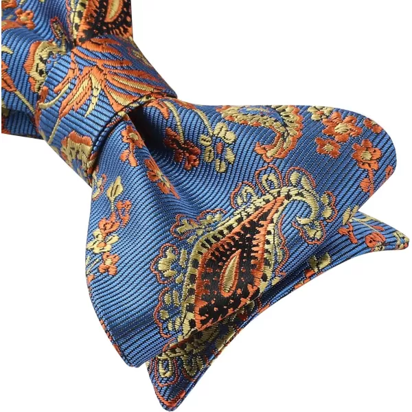 HISDERN Bow Ties for Men Paisley Bowties Mens Self Tie Bow Tie and Pocket Square Set Formal Tuxedo Wedding Bowtie