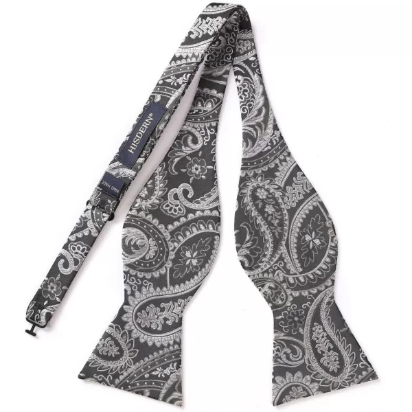 HISDERN Bow Ties for Men Paisley Bowties Mens Self Tie Bow Tie and Pocket Square Set Formal Tuxedo Wedding Bowtie