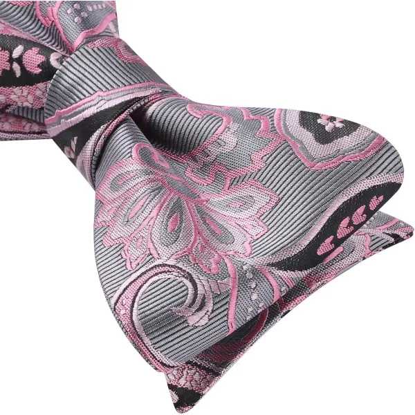HISDERN Bow Ties for Men Paisley Bowties Mens Self Tie Bow Tie and Pocket Square Set Formal Tuxedo Wedding Bowtie