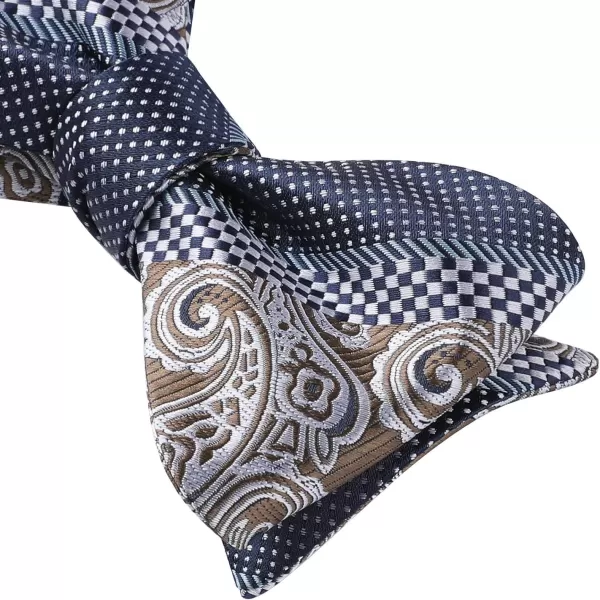 HISDERN Bow Ties for Men Paisley Bowties Mens Self Tie Bow Tie and Pocket Square Set Formal Tuxedo Wedding Bowtie