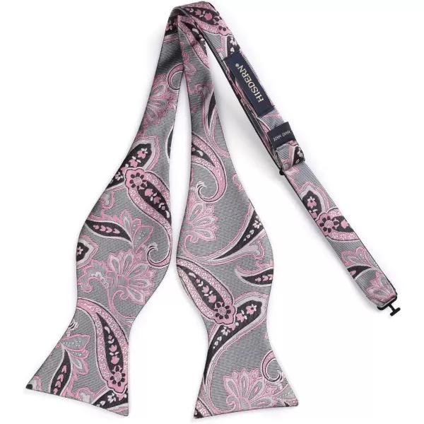 HISDERN Bow Ties for Men Paisley Bowties Mens Self Tie Bow Tie and Pocket Square Set Formal Tuxedo Wedding Bowtie