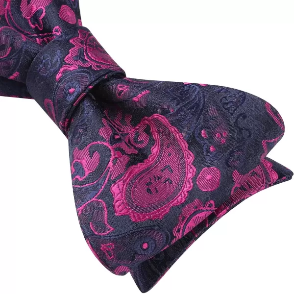 HISDERN Bow Ties for Men Paisley Bowties Mens Self Tie Bow Tie and Pocket Square Set Formal Tuxedo Wedding Bowtie