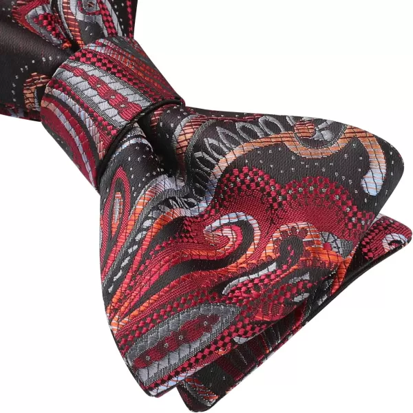 HISDERN Bow Ties for Men Paisley Bowties Mens Self Tie Bow Tie and Pocket Square Set Formal Tuxedo Wedding Bowtie