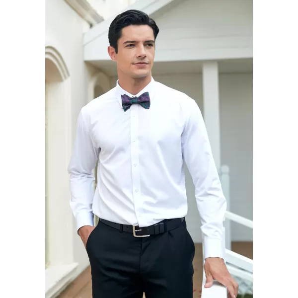 HISDERN Bow Ties for Men Paisley Bowties Mens Self Tie Bow Tie and Pocket Square Set Formal Tuxedo Wedding Bowtie