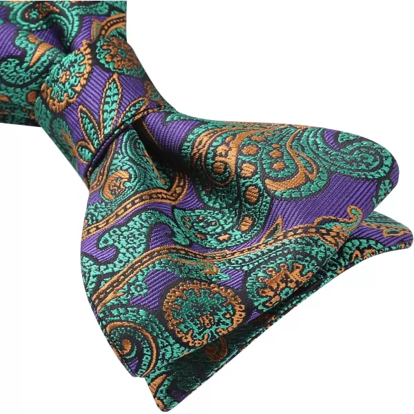 HISDERN Bow Ties for Men Paisley Bowties Mens Self Tie Bow Tie and Pocket Square Set Formal Tuxedo Wedding Bowtie