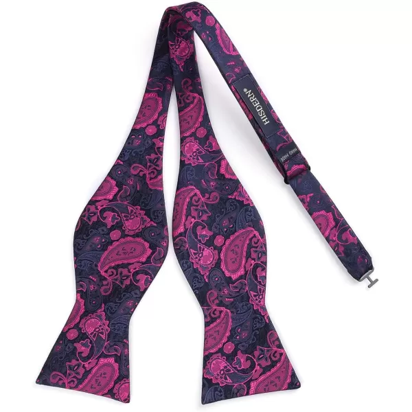 HISDERN Bow Ties for Men Paisley Bowties Mens Self Tie Bow Tie and Pocket Square Set Formal Tuxedo Wedding Bowtie
