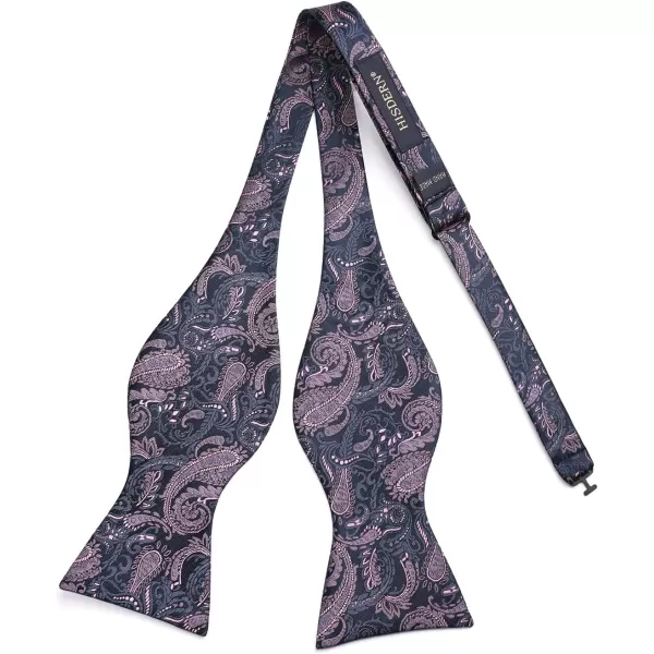 HISDERN Bow Ties for Men Paisley Bowties Mens Self Tie Bow Tie and Pocket Square Set Formal Tuxedo Wedding Bowtie