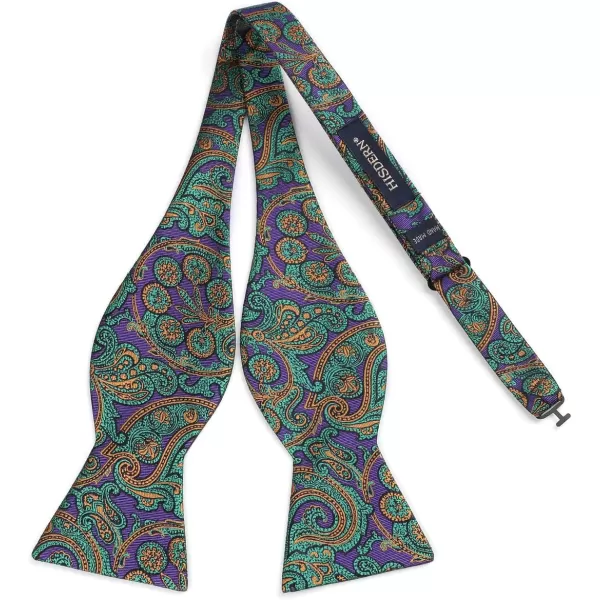 HISDERN Bow Ties for Men Paisley Bowties Mens Self Tie Bow Tie and Pocket Square Set Formal Tuxedo Wedding Bowtie