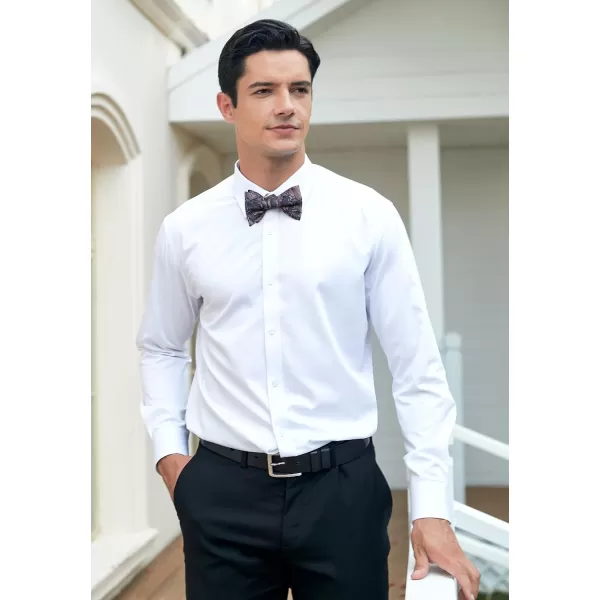 HISDERN Bow Ties for Men Paisley Bowties Mens Self Tie Bow Tie and Pocket Square Set Formal Tuxedo Wedding Bowtie