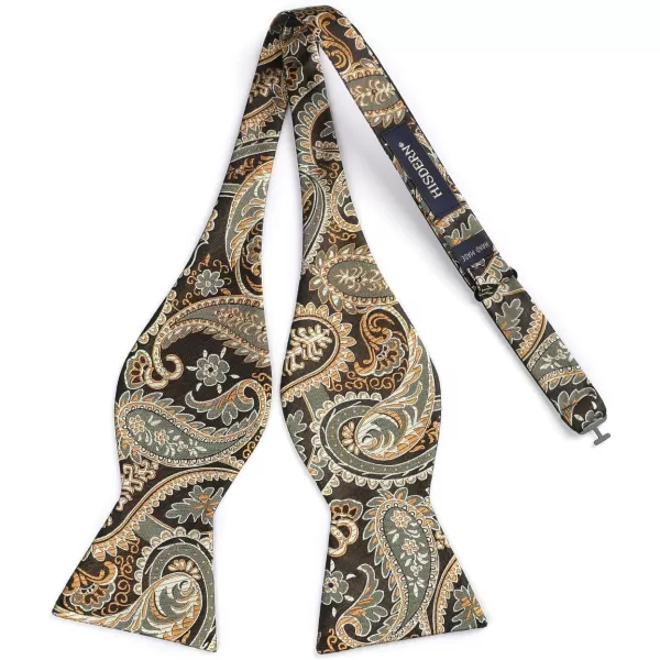 HISDERN Bow Ties for Men Paisley Bowties Mens Self Tie Bow Tie and Pocket Square Set Formal Tuxedo Wedding Bowtie
