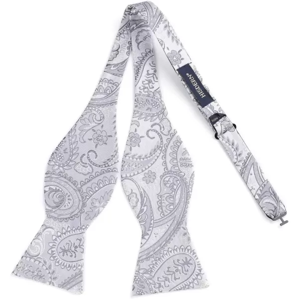 HISDERN Bow Ties for Men Paisley Bowties Mens Self Tie Bow Tie and Pocket Square Set Formal Tuxedo Wedding Bowtie