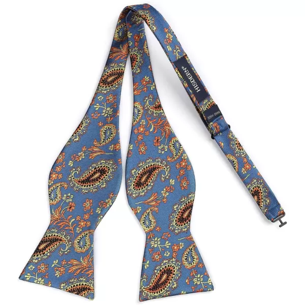 HISDERN Bow Ties for Men Paisley Bowties Mens Self Tie Bow Tie and Pocket Square Set Formal Tuxedo Wedding Bowtie