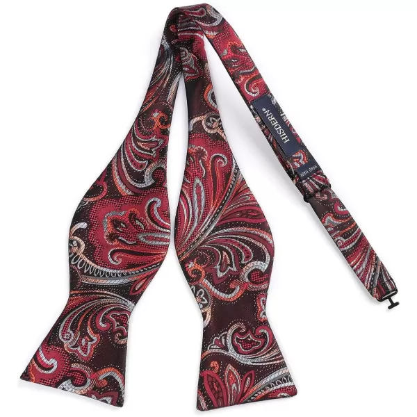 HISDERN Bow Ties for Men Paisley Bowties Mens Self Tie Bow Tie and Pocket Square Set Formal Tuxedo Wedding Bowtie