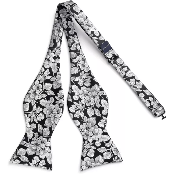 HISDERN Bow Ties for Men Paisley Bowties Mens Self Tie Bow Tie and Pocket Square Set Formal Tuxedo Wedding Bowtie