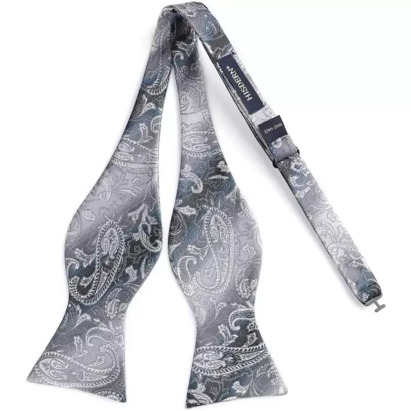 HISDERN Bow Ties for Men Paisley Bowties Mens Self Tie Bow Tie and Pocket Square Set Formal Tuxedo Wedding Bowtie