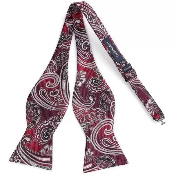 HISDERN Bow Ties for Men Paisley Bowties Mens Self Tie Bow Tie and Pocket Square Set Formal Tuxedo Wedding Bowtie
