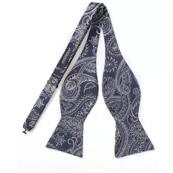 HISDERN Bow Ties for Men Paisley Bowties Mens Self Tie Bow Tie and Pocket Square Set Formal Tuxedo Wedding Bowtie