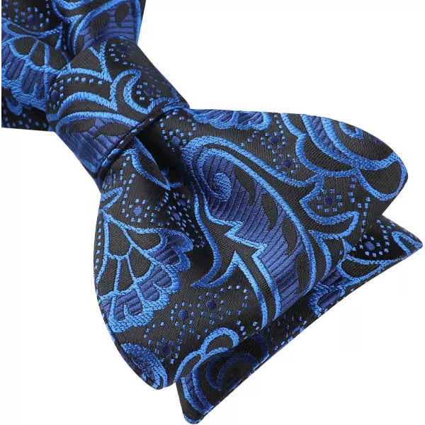 HISDERN Bow Ties for Men Paisley Bowties Mens Self Tie Bow Tie and Pocket Square Set Formal Tuxedo Wedding Bowtie