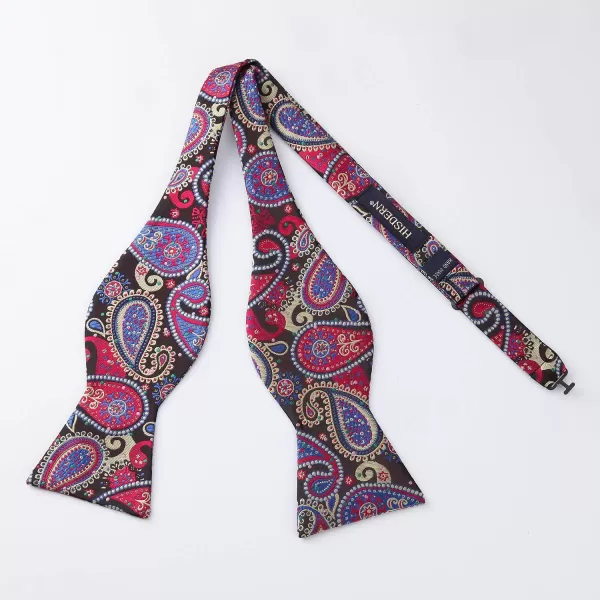 HISDERN Bow Ties for Men Paisley Bowties Mens Self Tie Bow Tie and Pocket Square Set Formal Tuxedo Wedding Bowtie