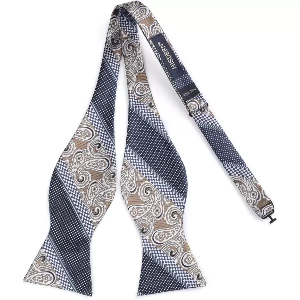 HISDERN Bow Ties for Men Paisley Bowties Mens Self Tie Bow Tie and Pocket Square Set Formal Tuxedo Wedding Bowtie