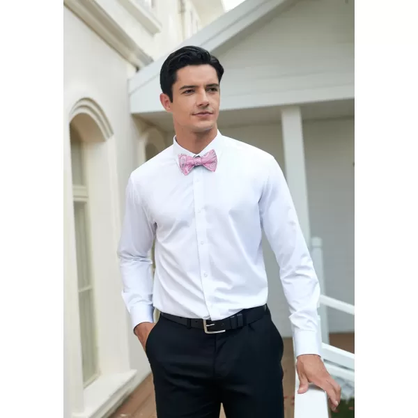 HISDERN Bow Ties for Men Paisley Bowties Mens Self Tie Bow Tie and Pocket Square Set Formal Tuxedo Wedding Bowtie