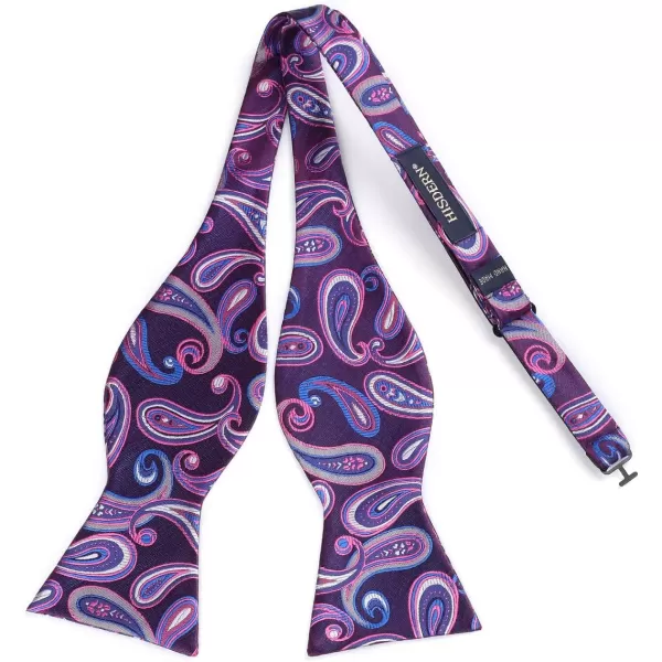 HISDERN Bow Ties for Men Paisley Bowties Mens Self Tie Bow Tie and Pocket Square Set Formal Tuxedo Wedding Bowtie