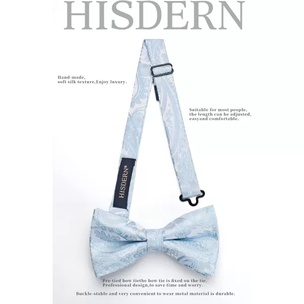 HISDERN Bow Ties for Men Paisley Floral Pre-tied Bowtie Pocket Square Set Men's Formal Bow Ties Wedding Party…