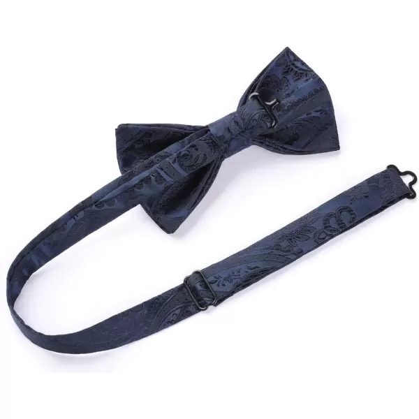 HISDERN Bow Ties for Men Paisley Floral Pre-tied Bowtie Pocket Square Set Men's Formal Bow Ties Wedding Party…