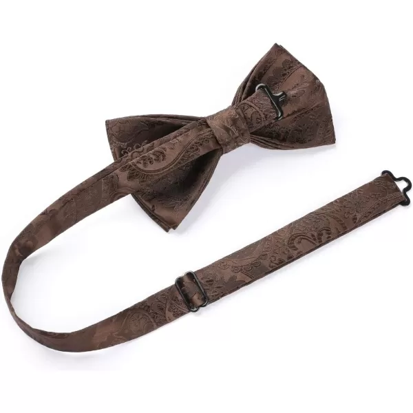 HISDERN Bow Ties for Men Paisley Floral Pre-tied Bowtie Pocket Square Set Men's Formal Bow Ties Wedding Party…