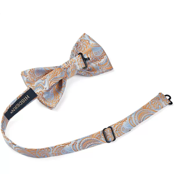 HISDERN Bow Ties for Men Paisley Floral Pre-tied Bowtie Pocket Square Set Men's Formal Bow Ties Wedding Party…