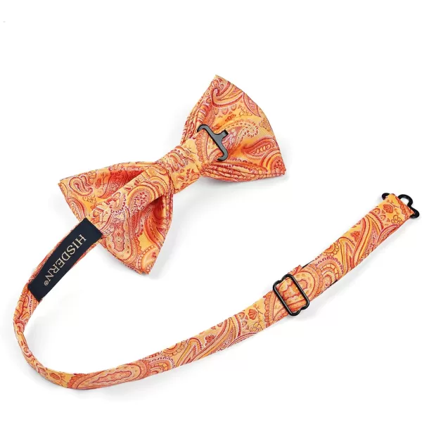 HISDERN Bow Ties for Men Paisley Floral Pre-tied Bowtie Pocket Square Set Men's Formal Bow Ties Wedding Party…