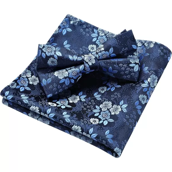 HISDERN Bow Ties for Men Paisley Floral Pre-tied Bowtie Pocket Square Set Men's Formal Bow Ties Wedding Party…