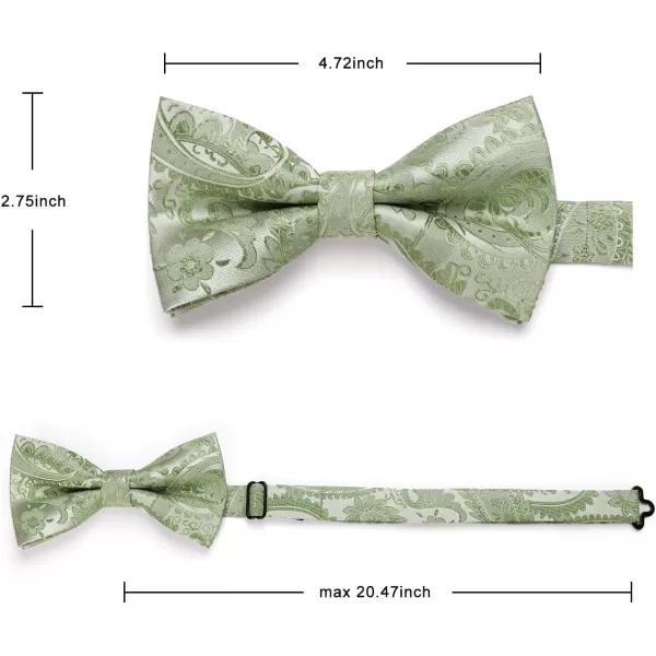 HISDERN Bow Ties for Men Paisley Floral Pre-tied Bowtie Pocket Square Set Men's Formal Bow Ties Wedding Party…