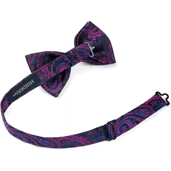 HISDERN Bow Ties for Men Paisley Floral Pre-tied Bowtie Pocket Square Set Men's Formal Bow Ties Wedding Party…