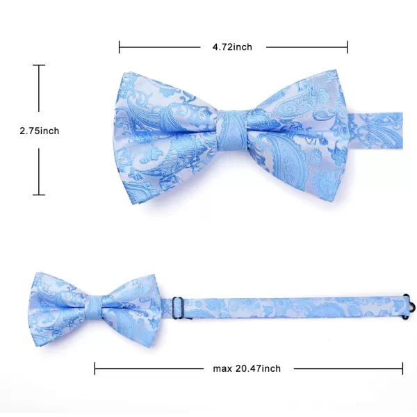 HISDERN Bow Ties for Men Paisley Floral Pre-tied Bowtie Pocket Square Set Men's Formal Bow Ties Wedding Party…