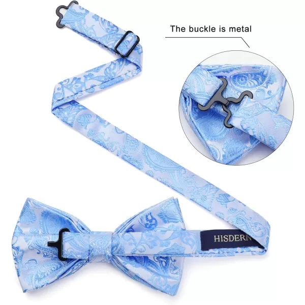 HISDERN Bow Ties for Men Paisley Floral Pre-tied Bowtie Pocket Square Set Men's Formal Bow Ties Wedding Party…