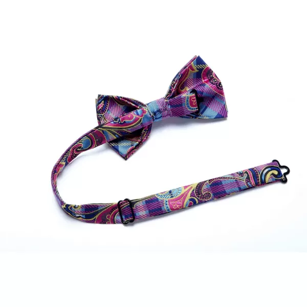 HISDERN Bow Ties for Men Paisley Floral Pre-tied Bowtie Pocket Square Set Men's Formal Bow Ties Wedding Party…